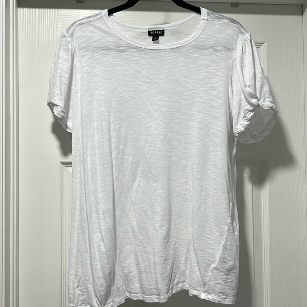 White Puffy Sleeve Tee